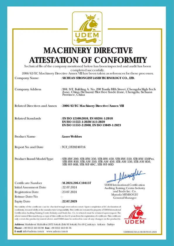 CO2 Laser Engraving Machine ce md certificate page 0001