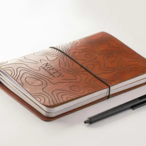 CO2 Laser Engraving Machine engraved designs on leather notebook covers faux leather laser engraving machine 4030z