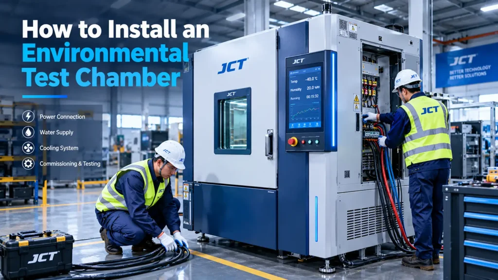 Step-by-step professional guide on how to properly install and commission an industrial environmental test chamber in a manufacturing facility. ·