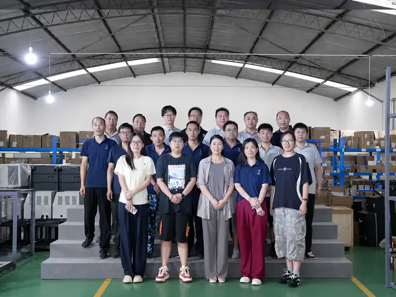 JCT professional engineering and R&D team testing industrial laser machines.